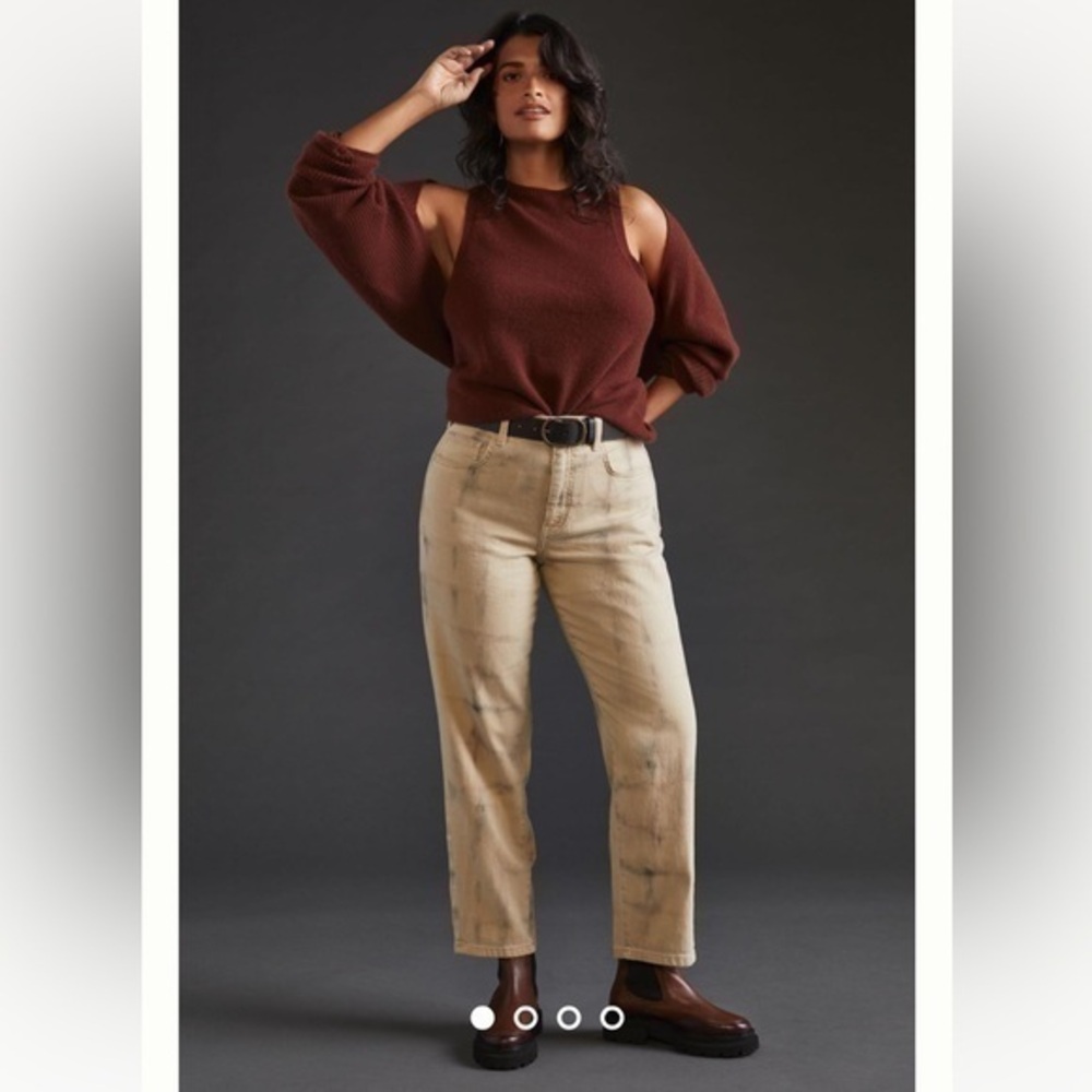 Pilcro The Borrow Light Beige Boyfriend Relax Fit Jeans